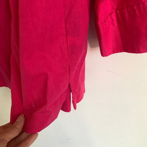 NWT H&M PINK LINEN POPOVER SHIRT - SIZE S - Picture 6 of 11